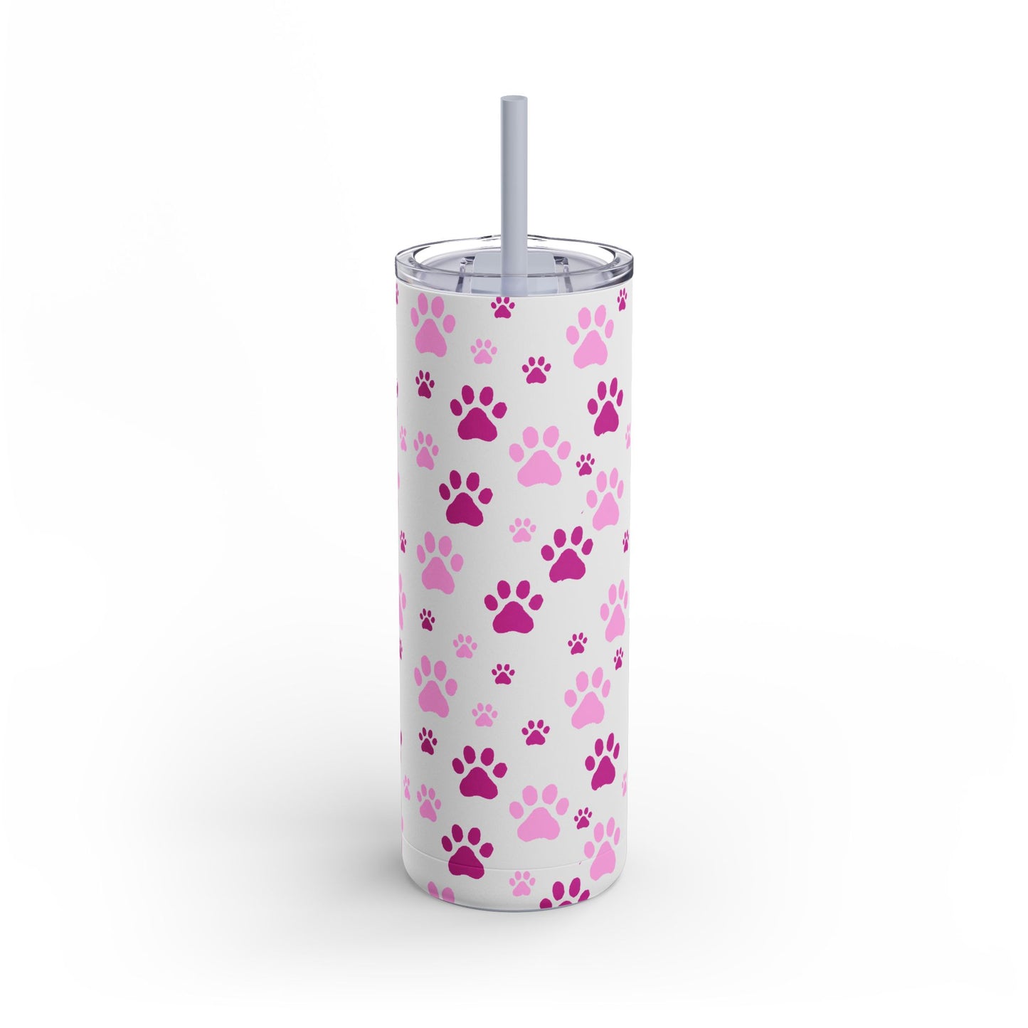 White Paw Print Matte Tumbler, 20oz