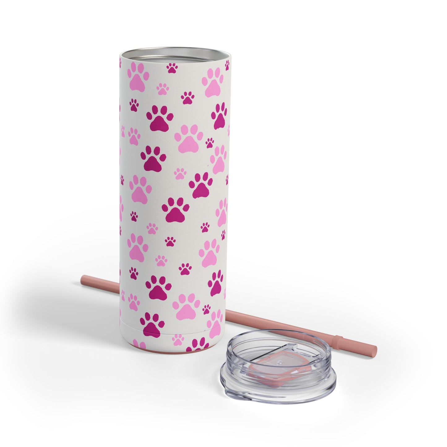 White Paw Print Matte Tumbler, 20oz