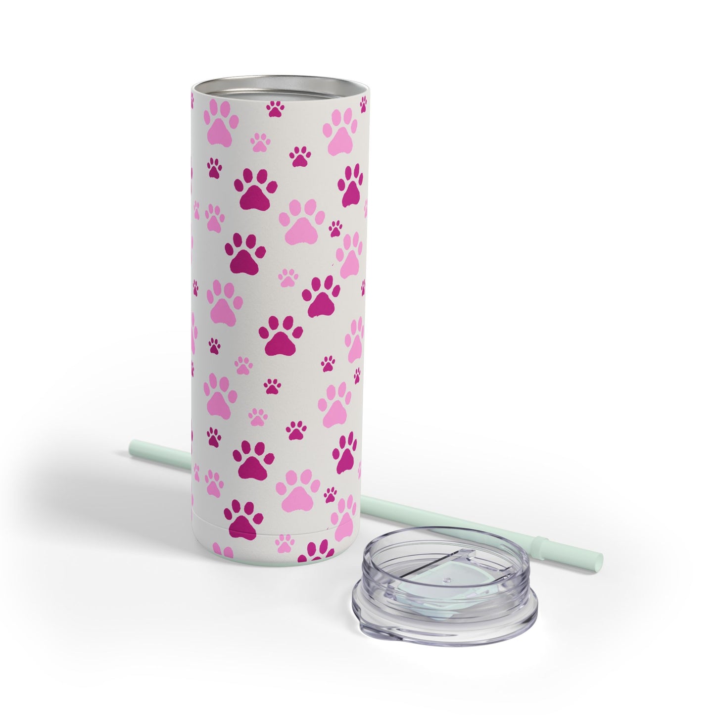 White Paw Print Matte Tumbler, 20oz