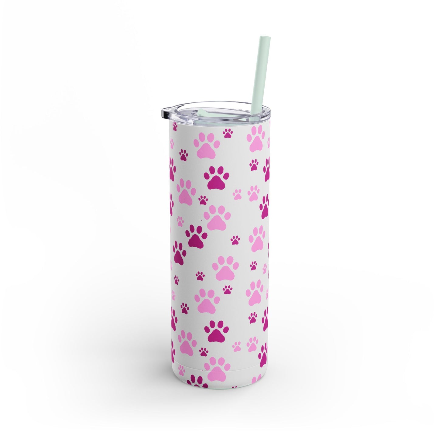 White Paw Print Matte Tumbler, 20oz