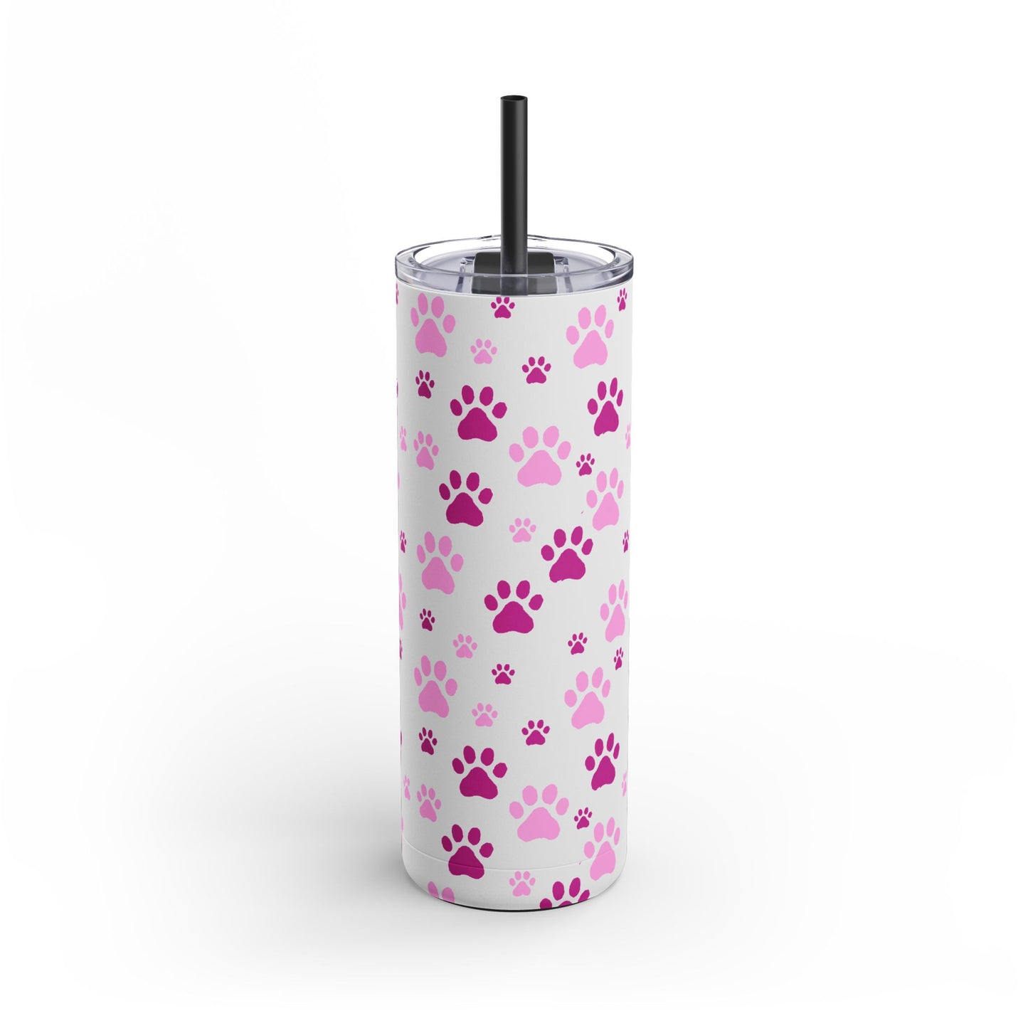 White Paw Print Matte Tumbler, 20oz