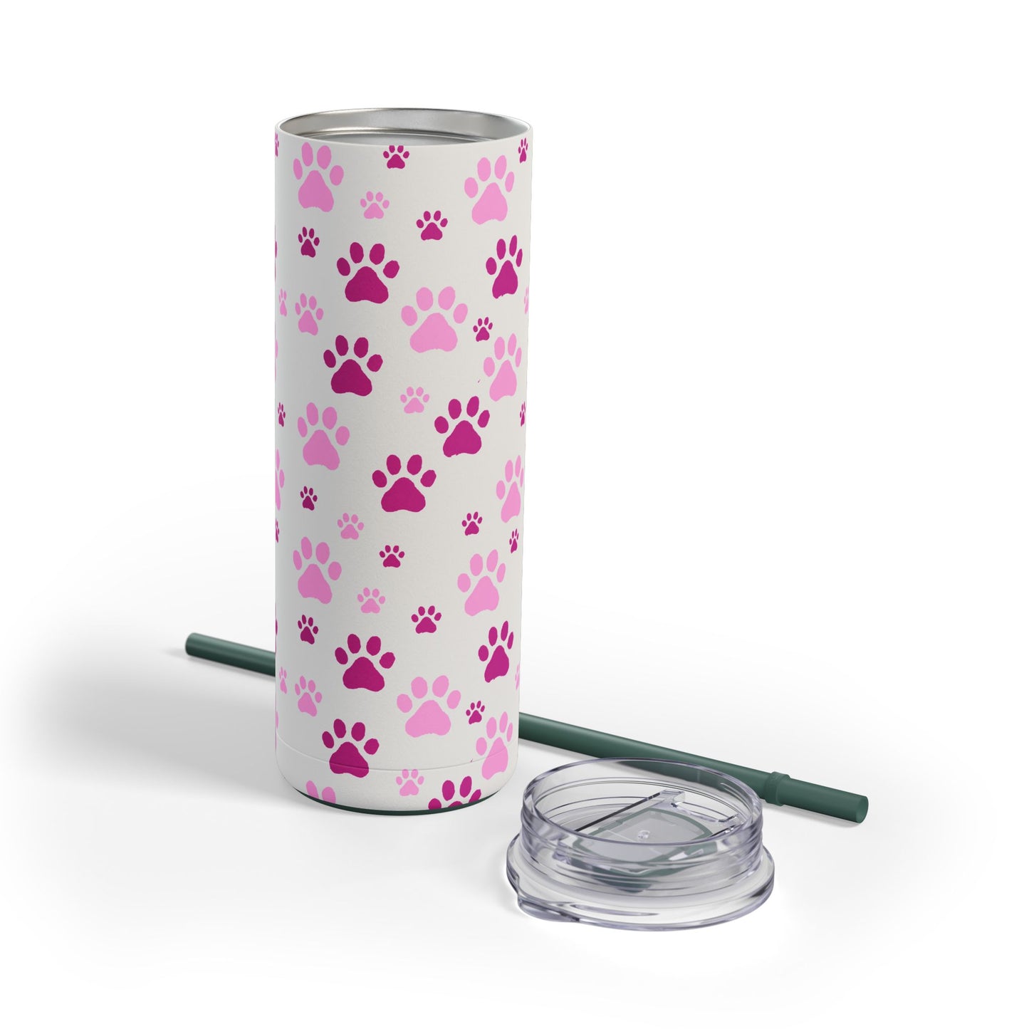 White Paw Print Matte Tumbler, 20oz