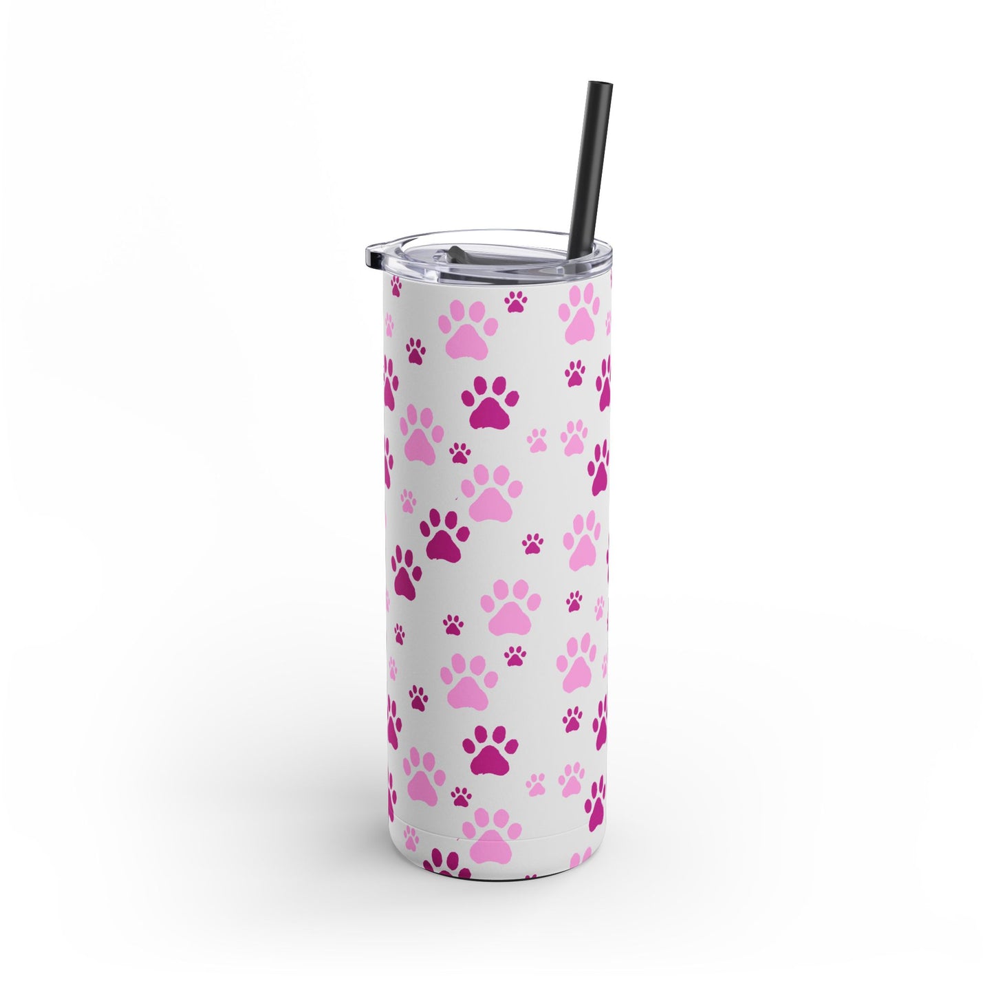 White Paw Print Matte Tumbler, 20oz