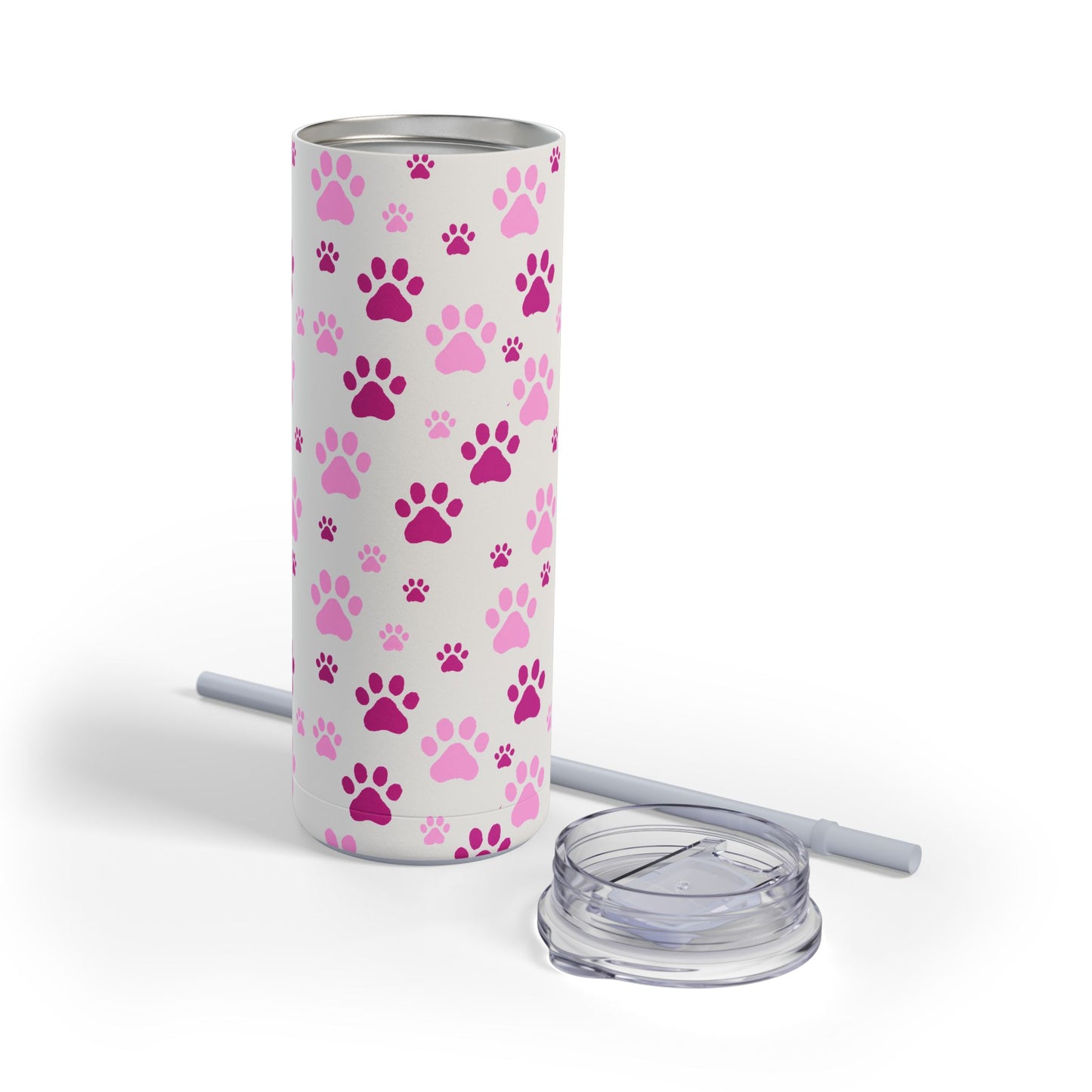 White Paw Print Matte Tumbler, 20oz