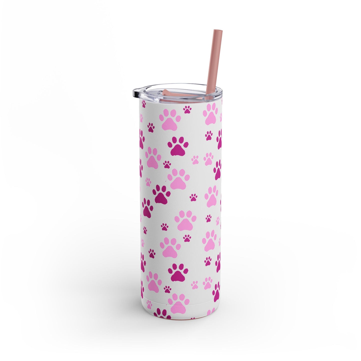 White Paw Print Matte Tumbler, 20oz