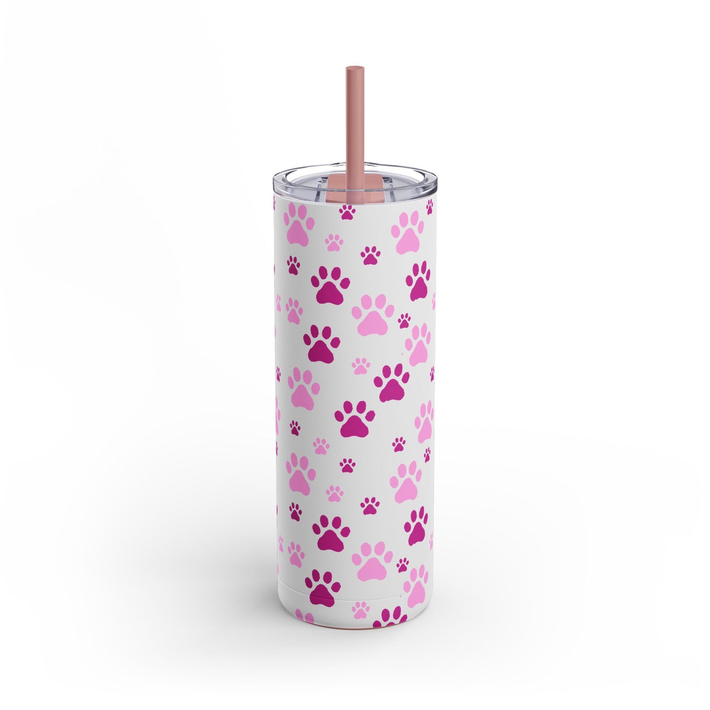 White Paw Print Matte Tumbler, 20oz