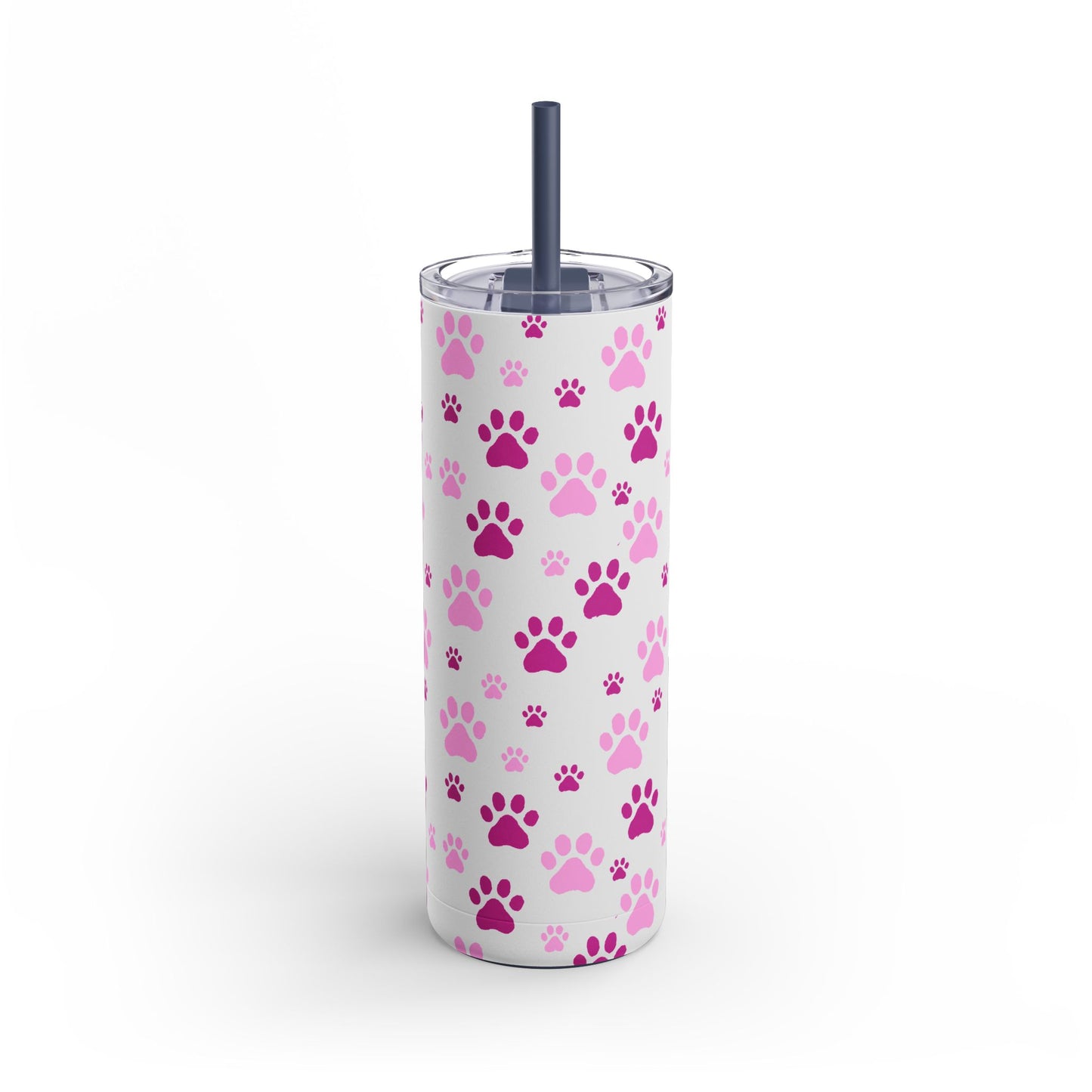 White Paw Print Matte Tumbler, 20oz